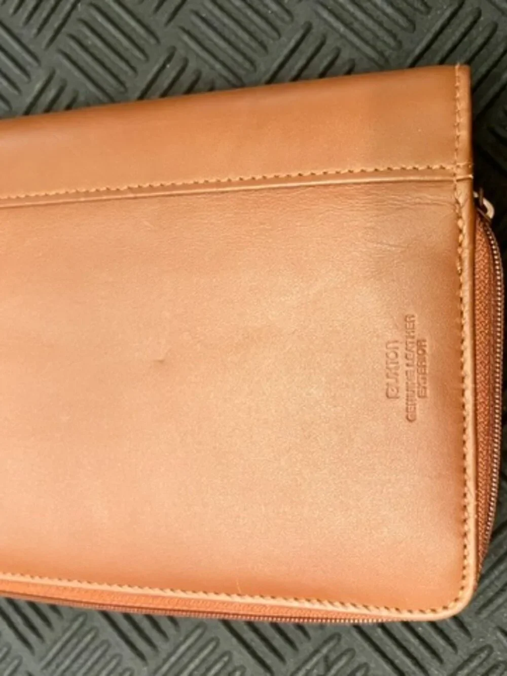 Vintage Buxton 6 Ring Binder Agenda Day Planner British Tan Leather Pgs Included